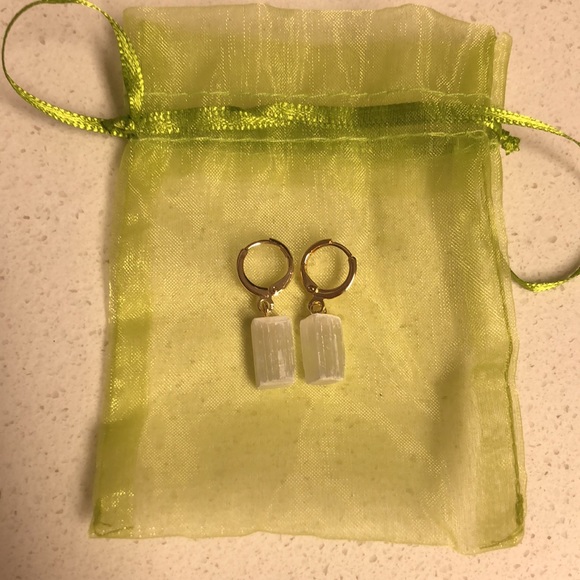 Selenite Petite Huggie Earrings - Picture 3 of 3